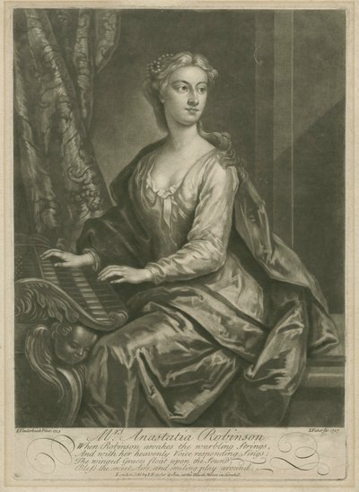 Mrs. Anastasia Robinson, engraved by John Faber the Younger, 1727 by John Vanderbank